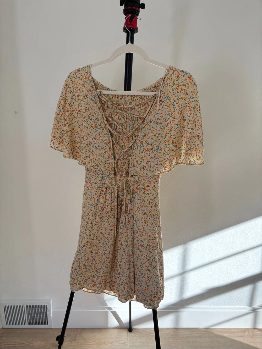 Free People Floral Smocked Mini Dress